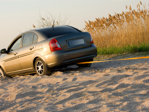 Car stuck in sand